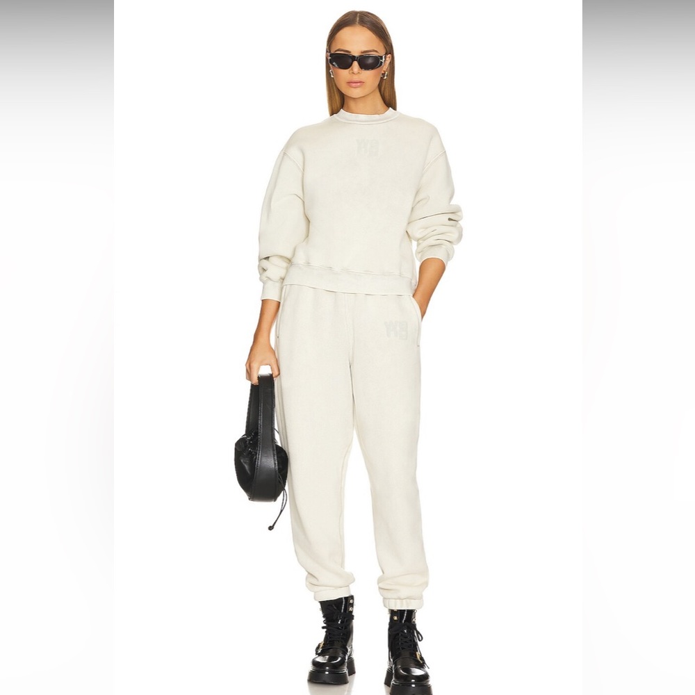 Alexander Wang Terry Puff Logo Sweatpants Tapered Joggers Sweatpants S